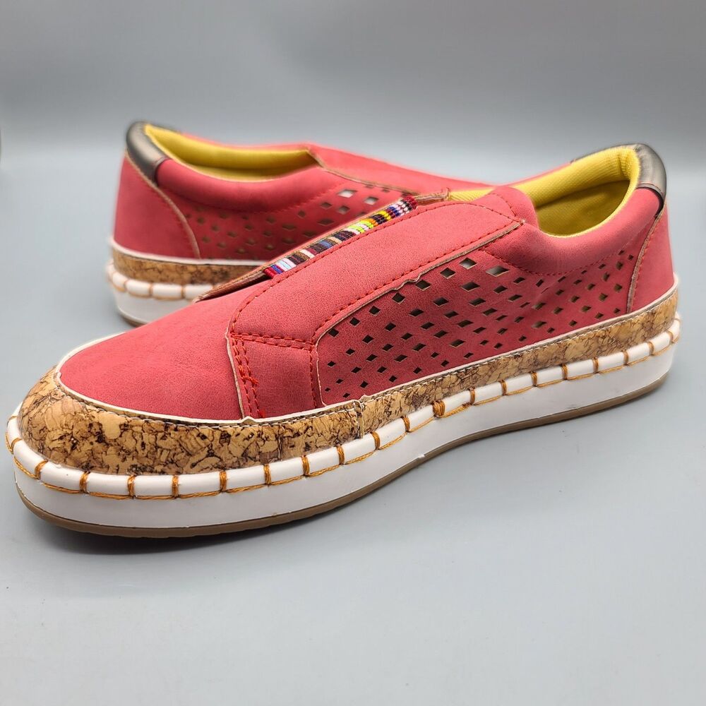 Womens Slip On Pumps Trainers Loafers Ladies Sneaker Casual Flat Soft Shoes 9.5? - Picture 11 of 13